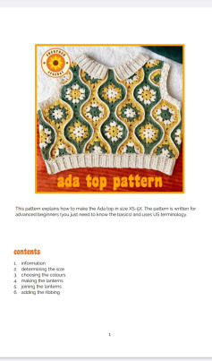 Crochet Pattern for Colorful Ada Top in Sizes XS-5X