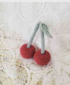 Crochet Pattern for Cute Cherry Decoration