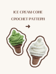 Crochet Pattern for Cute Ice Cream Cone Amigurumi