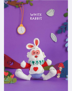 Crochet Pattern for White Rabbit with Heart Detail