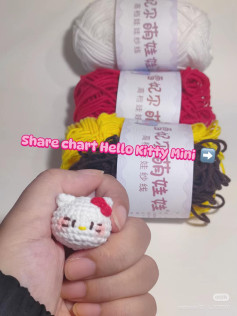 Cùng mình móc hello kitty mini này nha :3 #crochet #len #fyp