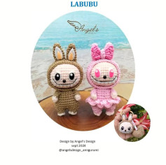 Cute Crochet Pattern: Adorable Amigurumi Characters labubu with Ears