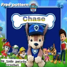 De patrón gratis para amigurumi de Chase de Paw Patrol