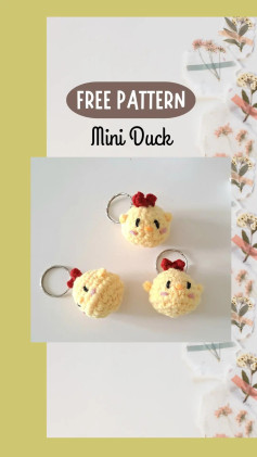 Free Crochet Pattern: Cute Mini Duck Keychains