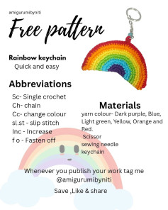 Free Crochet Pattern for a Colorful Rainbow Keychain