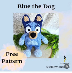 Free Crochet Pattern for Blue the Dog Amigurumi