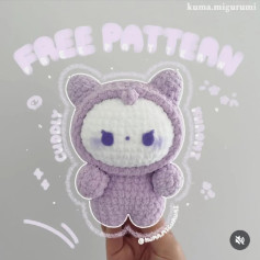 Free Crochet Pattern for Cute Purple Plushie Toy