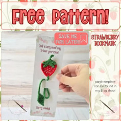 Free Crochet Pattern for Strawberry Bookmark