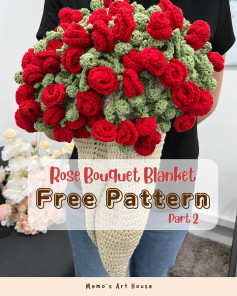 Free Crochet Pattern: Rose Bouquet Blanket Tutorial