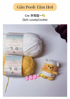 Gấu Pooh Tắm Hơi: Hướng Dẫn Móc Len Chi Tiết