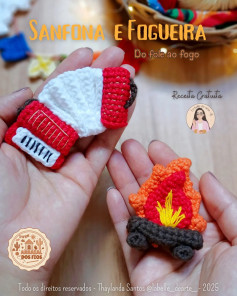 Gráficos de Crochê de Sanfona e Fogueira: Arte Detalhada e Colorida