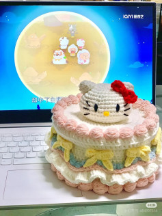 hướng dẫn móc bánh kem hello kitty