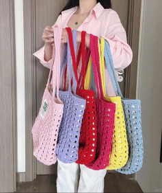 Hướng dẫn móc túi tote lưới siêu xinh phong cách hàn quốc