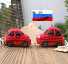 Изготовление вязаных брелоков в виде автомобиля: пошаговая схема