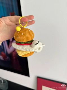 Móc Len Hình Hamburger Ngộ Nghĩnh Cho Móc Khóa