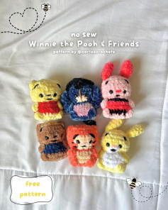 No Sew Crochet Patterns for Winnie the Pooh & Friends