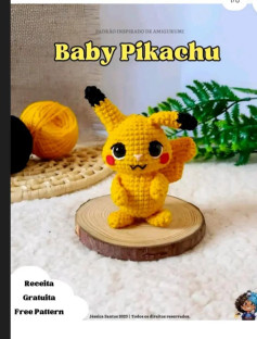 Padrão de Amigurumi: Como Fazer um Baby Pikachu de Crochê