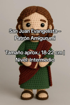 Patrón Amigurumi de San Juan Evangelista: Creación Intermedia de 18-22 cm