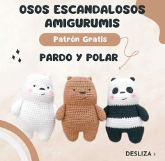 Patrón Amigurumi Gratis: Osos Escandalosos Pardo y Polar