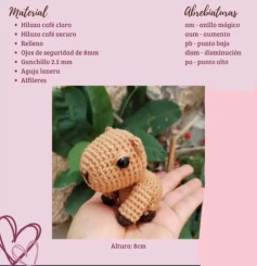 Patrón de amigurumi: Adorable capibara de 8 cm