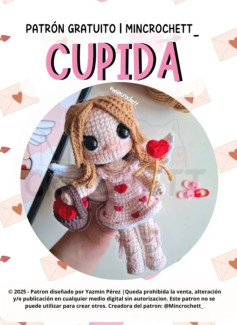 Patrón de Amigurumi: Cupida con Corazones para San Valentín
