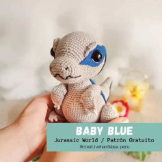 Patrón de Amigurumi de Dinosaurio Azul para Principiantes