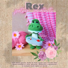 Patrón de amigurumi de dinosaurio con flotador para principiantes