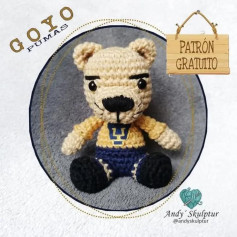 Patrón de Amigurumi de Goyo, el Puma de la Universidad