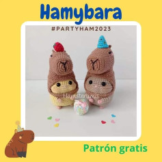 Patrón de amigurumi de hámster disfrazado de capibara, fácil y gratuito