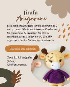 Patrón de Amigurumi de Jirafa Adorable para Tejedores Intermedios