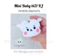 Patrón de amigurumi de mini peluche BT21 RJ gratis y fácil de seguir