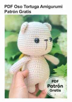 Patrón de Amigurumi de Oso con Caparazón de Tortuga - Descarga Gratuita