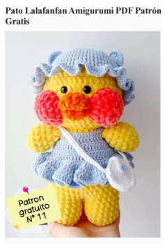 Patrón de Amigurumi de Pato Lalafanfan Gratis para Tejedores Creativos