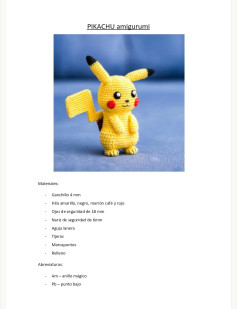 Patrón de amigurumi de Pikachu: guía detallada para tejedores creativos