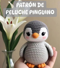 Patrón de amigurumi de pingüino adorable para tejer en casa