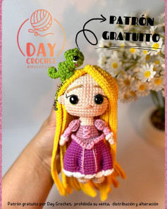 Patrón de amigurumi de princesa con instrucciones detalladas y gratuitas.