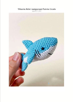 Patrón de Amigurumi de Tiburón Bebé para Principiantes