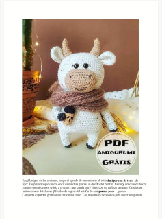 Patrón de Amigurumi de Toro Adorable con Bufanda Crochet
