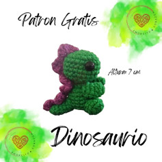 Patrón de Amigurumi: Dinosaurio Verde Gratis para Principiantes
