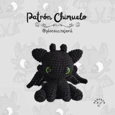 Patrón de Amigurumi: Dragón Negro Adorable para Tejedores