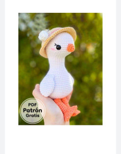 Patrón de Amigurumi: Ganso con Sombrero Elegante