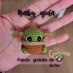 Patrón de amigurumi gratis: lindo Baby Yoda en llavero