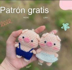 Patrón de amigurumi gratuito: Cerditos adorables para tejer