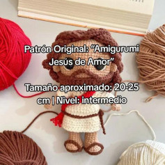 Patrón de Amigurumi: Jesús de Amor, Nivel Intermedio, 20-25 cm