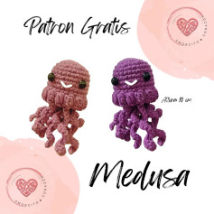 Patrón de Amigurumi Medusa: Instrucciones Gratis Para Hacer Pulpos de 10 cm
