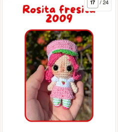 Patrón de Amigurumi: Muñeca Rosita Fresita 2009