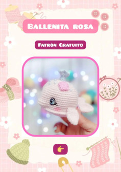 Patrón de ballena rosa adorable para crochet gratuito
