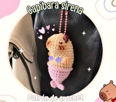 Patrón de crochet: Capibara sirena adorable para principiantes