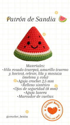 Patrón de crochet de sandía adorable para principiantes y expertos