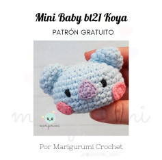 Patrón de crochet gratis para hacer un mini Koya de BT21